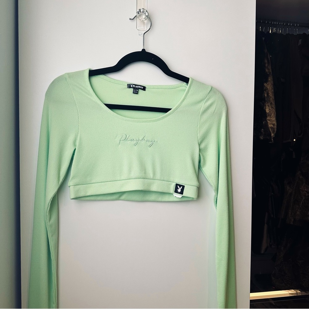 Playboy Long Sleeve Crop Top